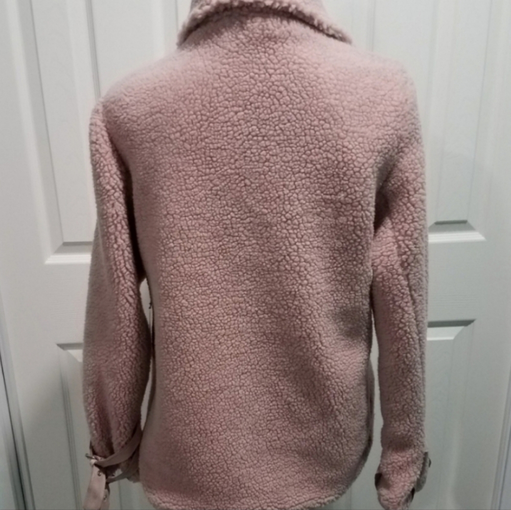Hyfve  pink cloud sherpa  teddy moto coat jacket - Picture 4 of 9